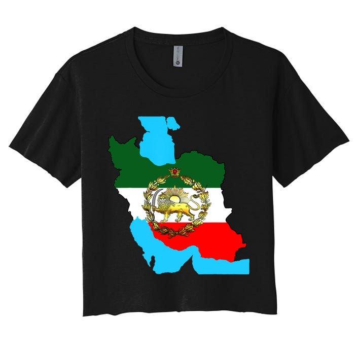 Iran Flag With A Golden Lion Women's Crop Top Tee