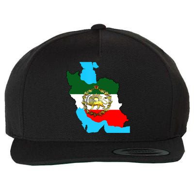 Iran Flag With A Golden Lion Wool Snapback Cap