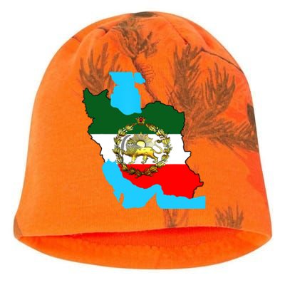 Iran Flag With A Golden Lion Kati - Camo Knit Beanie