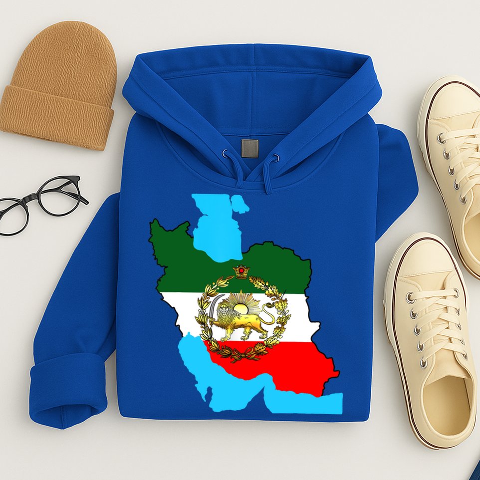 Iran Flag With A Golden Lion Hoodie