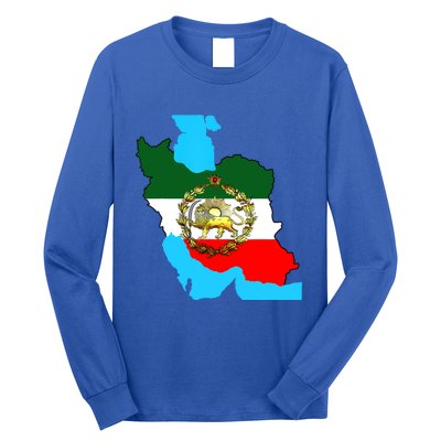 Iran Flag With A Golden Lion Long Sleeve Shirt