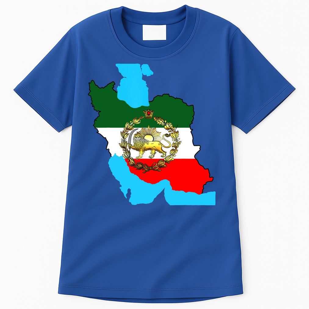 Iran Flag With A Golden Lion Tall T-Shirt