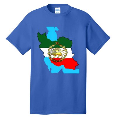 Iran Flag With A Golden Lion Tall T-Shirt