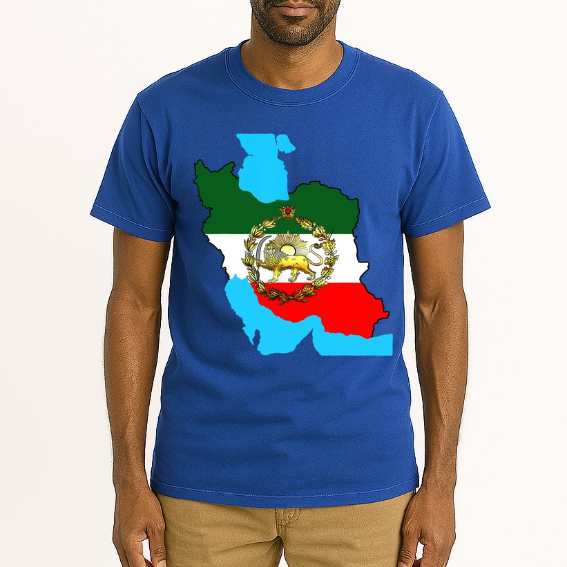Iran Flag With A Golden Lion Tall T-Shirt