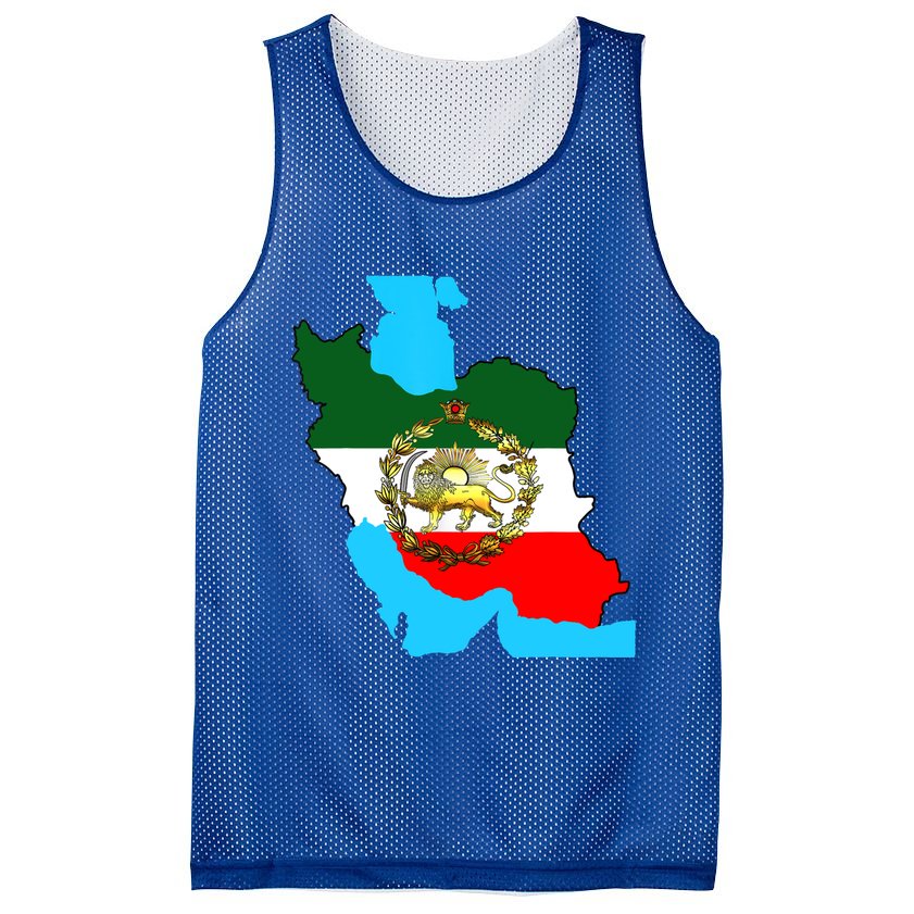 Iran Flag With A Golden Lion Mesh Reversible Basketball Jersey Tank
