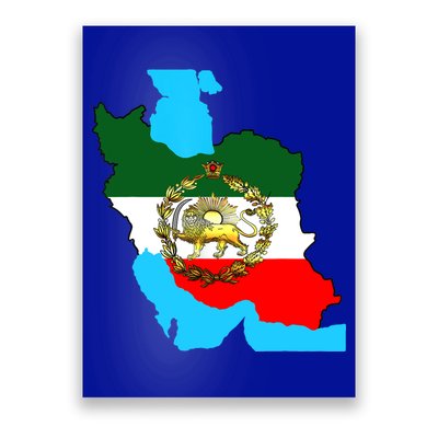 Iran Flag With A Golden Lion Poster