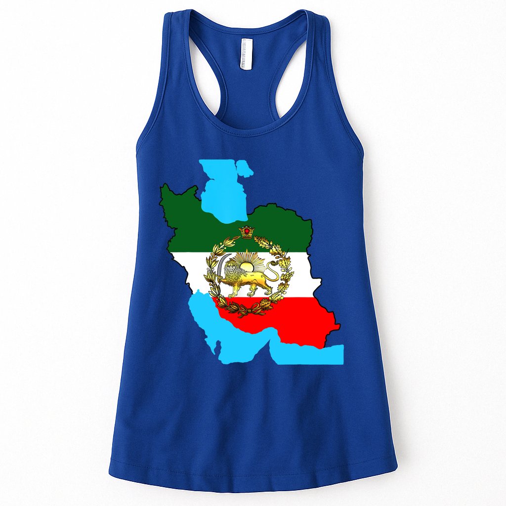 Iran Flag With A Golden Lion Womens Tank Top