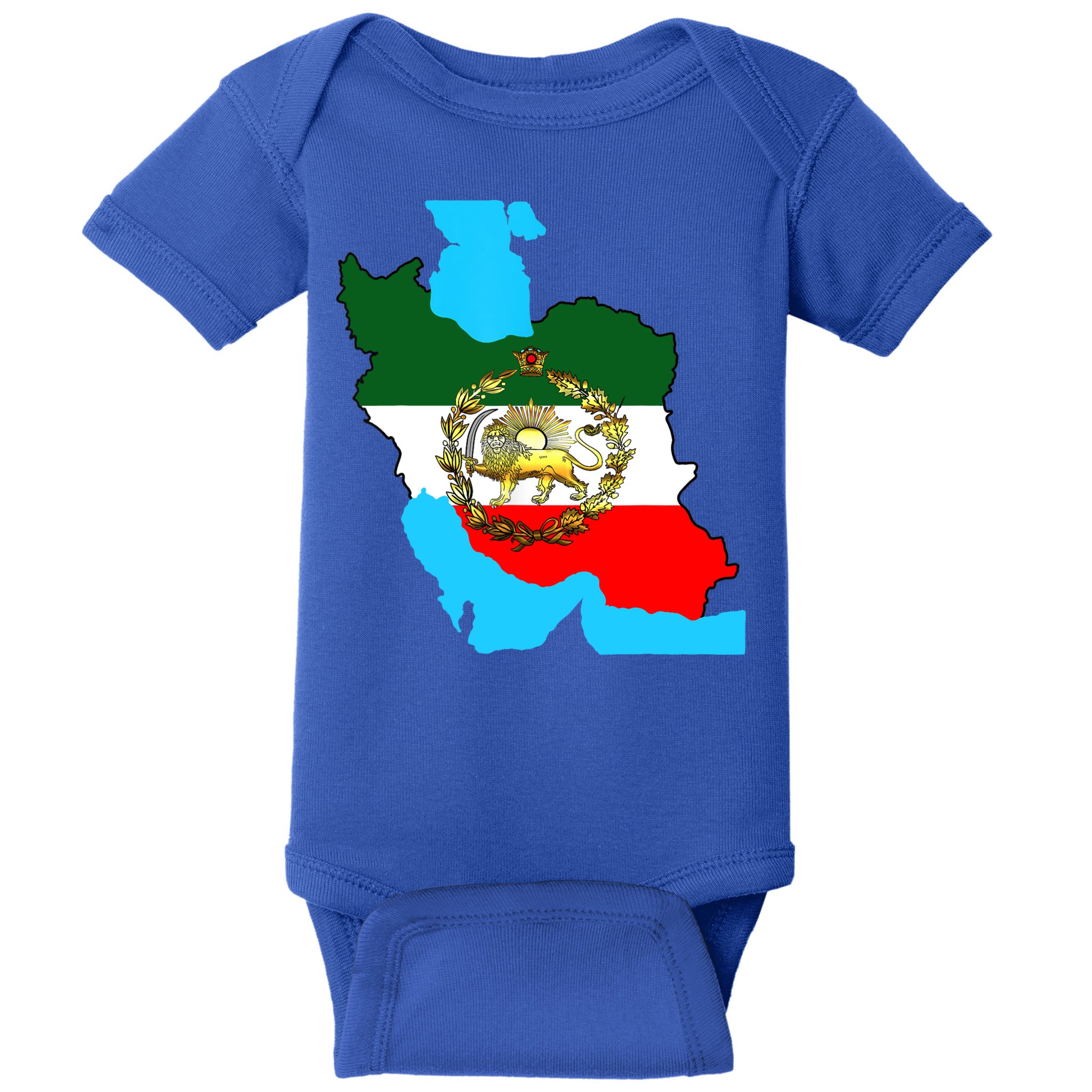 Iran Flag With A Golden Lion Baby Bodysuit