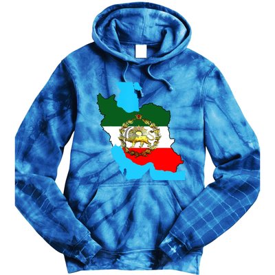 Iran Flag With A Golden Lion Tie Dye Hoodie