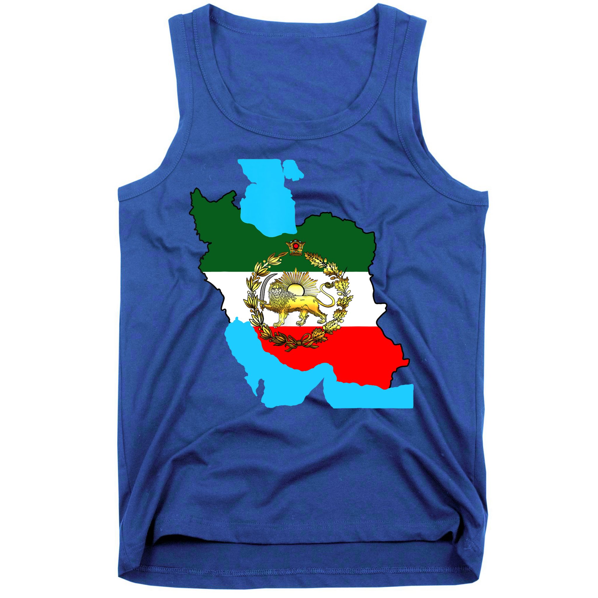 Iran Flag With A Golden Lion Tank Top
