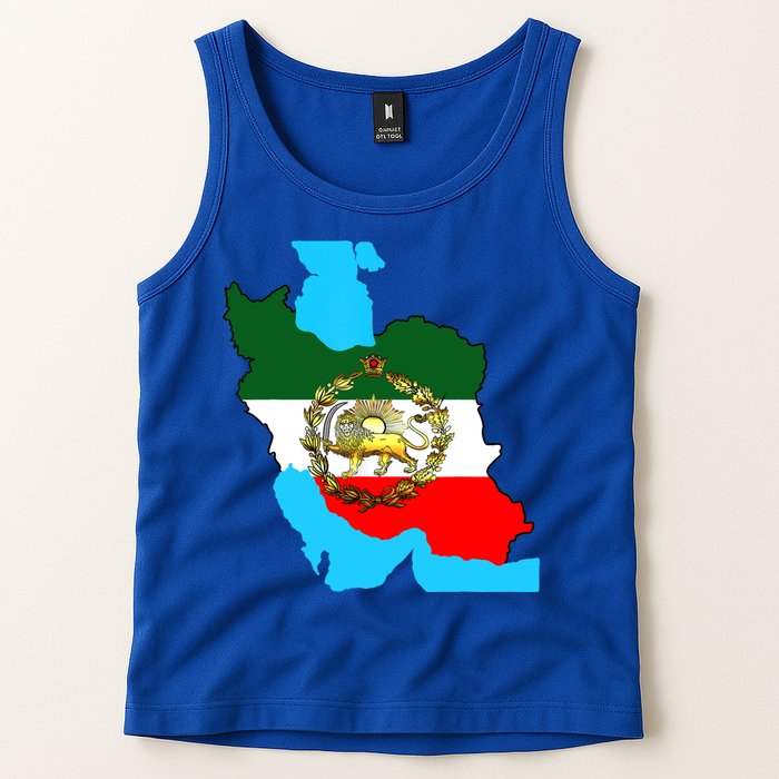 Iran Flag With A Golden Lion Tank Top