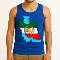 Iran Flag With A Golden Lion Tank Top