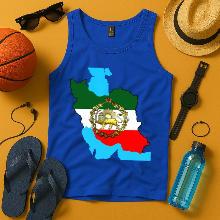 Iran Flag With A Golden Lion Tank Top