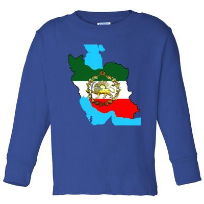 Iran Flag With A Golden Lion Toddler Long Sleeve Shirt