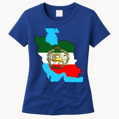 Iran Flag With A Golden Lion Womens T-Shirt
