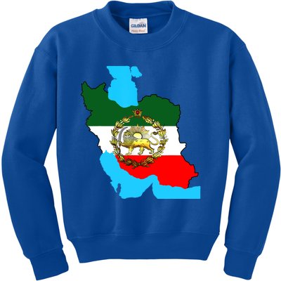 Iran Flag With A Golden Lion Kids Sweatshirt