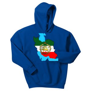 Iran Flag With A Golden Lion Kids Hoodie