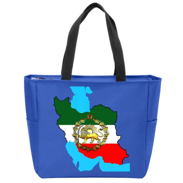 Iran Flag With A Golden Lion Zip Tote Bag