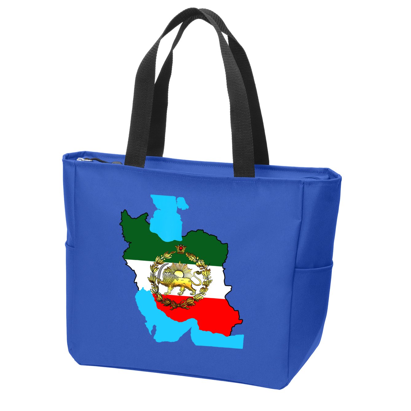 Iran Flag With A Golden Lion Zip Tote Bag