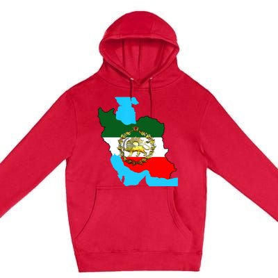 Iran Flag With A Golden Lion Premium Pullover Hoodie