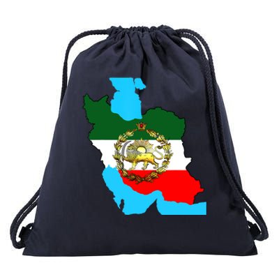 Iran Flag With A Golden Lion Drawstring Bag