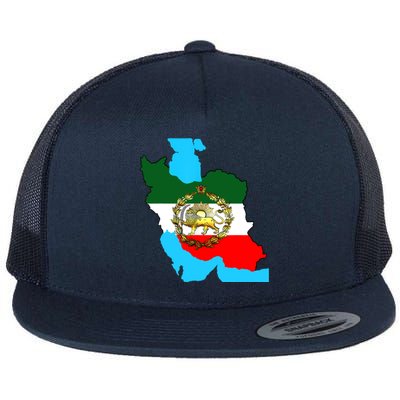 Iran Flag With A Golden Lion Flat Bill Trucker Hat