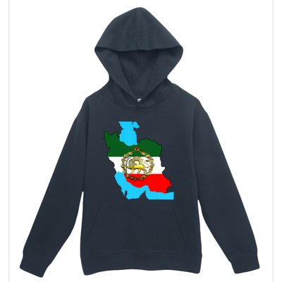 Iran Flag With A Golden Lion Urban Pullover Hoodie