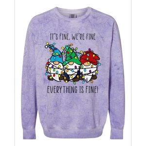 ItS Fine WeRe Fine Everything Is Fine Gnome Teacher Xmas Colorblast Crewneck Sweatshirt