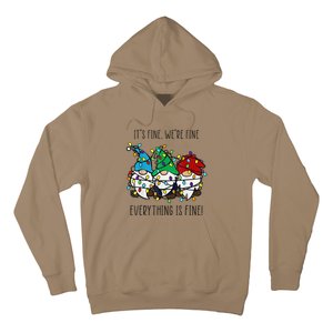 ItS Fine WeRe Fine Everything Is Fine Gnome Teacher Xmas Hoodie