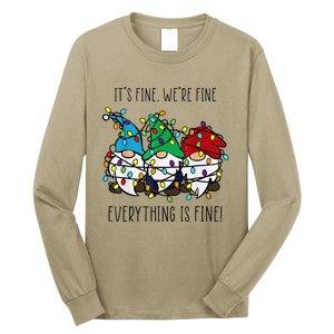 ItS Fine WeRe Fine Everything Is Fine Gnome Teacher Xmas Long Sleeve Shirt