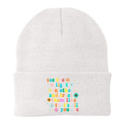 Inspirational For Women Positive Message See Light In Others Knit Cap Winter Beanie