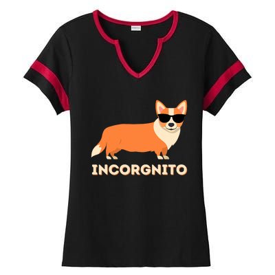 Incorgnito Funny Welsh Corgi Owner Dog Lover Ladies Halftime Notch Neck Tee