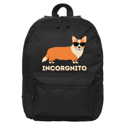 Incorgnito Funny Welsh Corgi Owner Dog Lover 16 in Basic Backpack