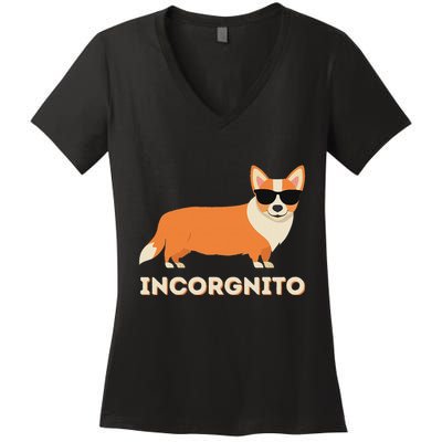 Incorgnito Funny Welsh Corgi Owner Dog Lover Women's V-Neck T-Shirt