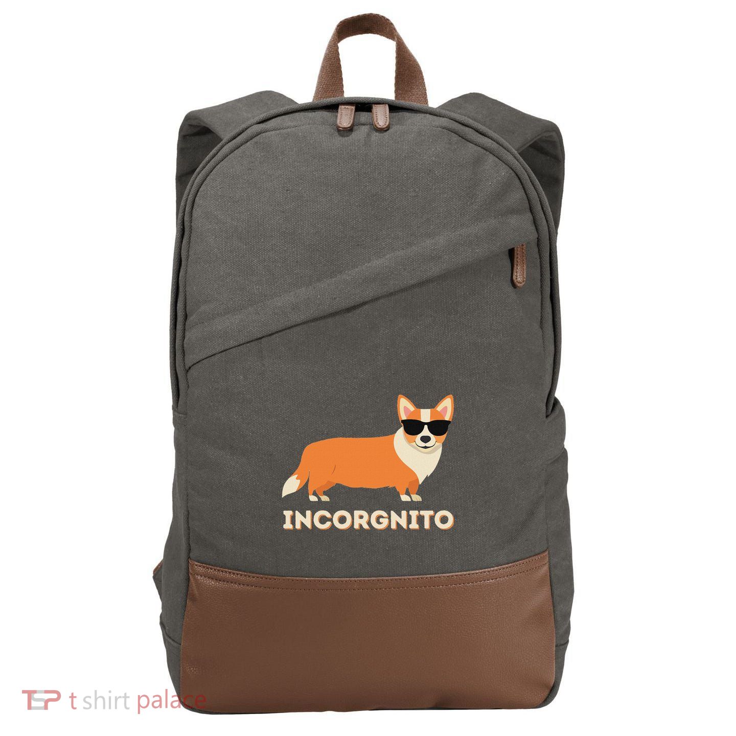 Incorgnito Funny Welsh Corgi Owner Dog Lover Cotton Canvas Backpack