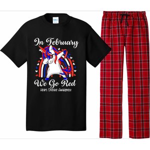 In February We Go Red Unicorn Heart Disease Awareness Month Great Gift Pajama Set