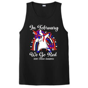 In February We Go Red Unicorn Heart Disease Awareness Month Great Gift PosiCharge Competitor Tank