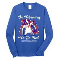 In February We Go Red Unicorn Heart Disease Awareness Month Great Gift Long Sleeve Shirt