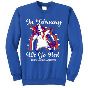 In February We Go Red Unicorn Heart Disease Awareness Month Great Gift Sweatshirt