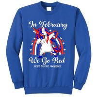 In February We Go Red Unicorn Heart Disease Awareness Month Great Gift Sweatshirt