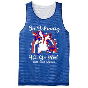 In February We Go Red Unicorn Heart Disease Awareness Month Great Gift Mesh Reversible Basketball Jersey Tank