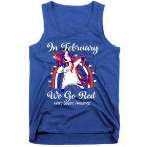 In February We Go Red Unicorn Heart Disease Awareness Month Great Gift Tank Top