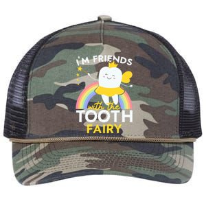 Im Friends With The Tooth Fairy Dentist Dental Hygienist Funny Gift Retro Rope Trucker Hat Cap