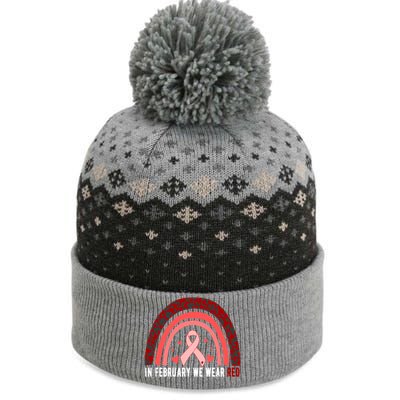 In February We Wear Red Heart Disease Awareness Month Meaningful Gift The Baniff Cuffed Pom Beanie