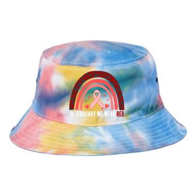 In February We Wear Red Heart Disease Awareness Month Meaningful Gift Tie Dye Newport Bucket Hat