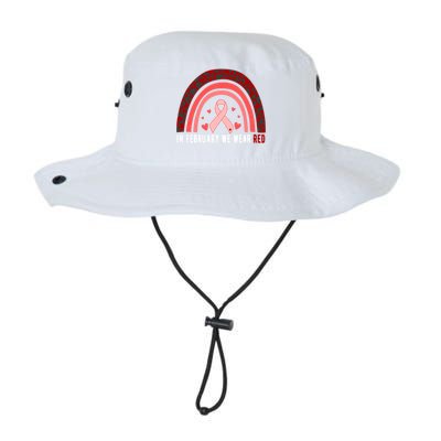 In February We Wear Red Heart Disease Awareness Month Meaningful Gift Legacy Cool Fit Booney Bucket Hat