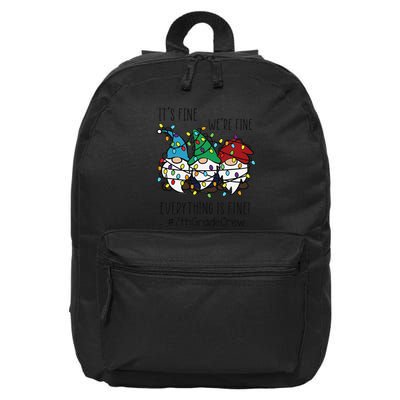 It's Fine We're Fine Everything Is Fine Gnome 7th Grade Crew  16 in Basic Backpack