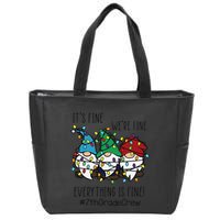 It's Fine We're Fine Everything Is Fine Gnome 7th Grade Crew  Zip Tote Bag
