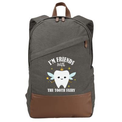 Im Friends With The Tooth Fairy Dentist Graduation Dental Gift Cotton Canvas Backpack