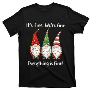 ItS Fine WeRe Fine Everything Is Fine Gnome Teacher Xmas T-Shirt